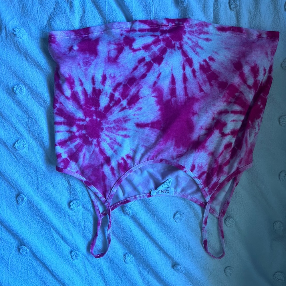 Cropped, pink, tie dye tank